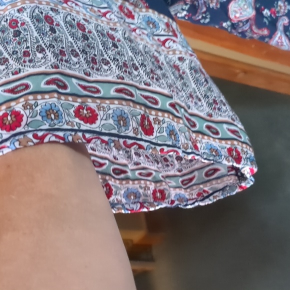 WEEKEND SUZANNE BETRO* boho size 4x blouse navy red white burgundy, detail - Picture 3 of 12